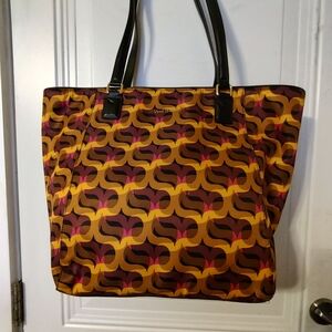 Vera Bradley Geometric Tote Bag - Brown, Pink, and Yellow